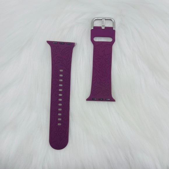 New Floral Design Apple Watch Bands  38mm 40mm 41mm in Violet style 2 - Picture 2 of 4
